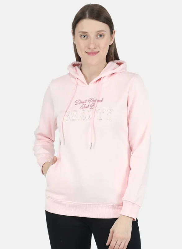 Women Pink Embroidered Sweatshirt