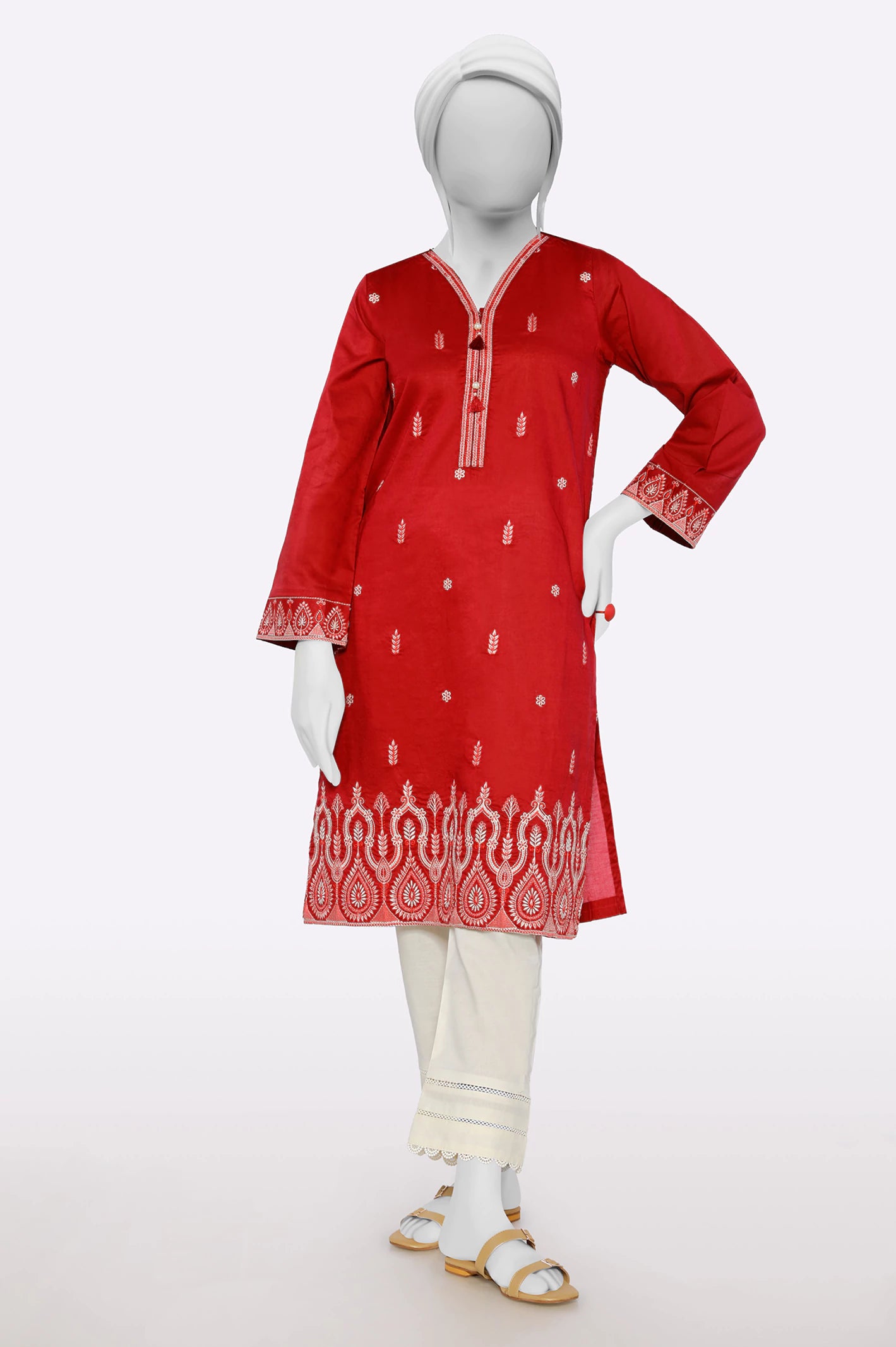 Red Embroidered 2PC