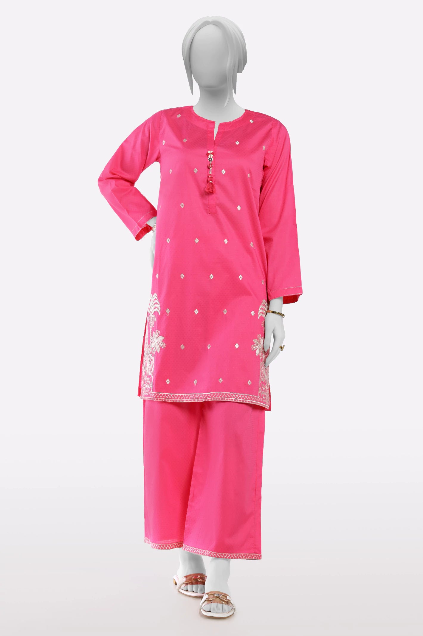 Pink Embroidered 2PC