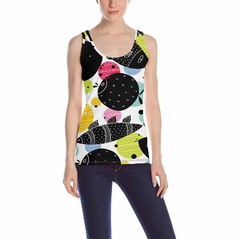 Womens Tank Tops print with colorful fish