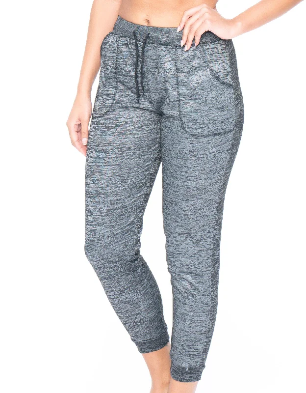 Activewear Gray Marbled Leggings with Pockets