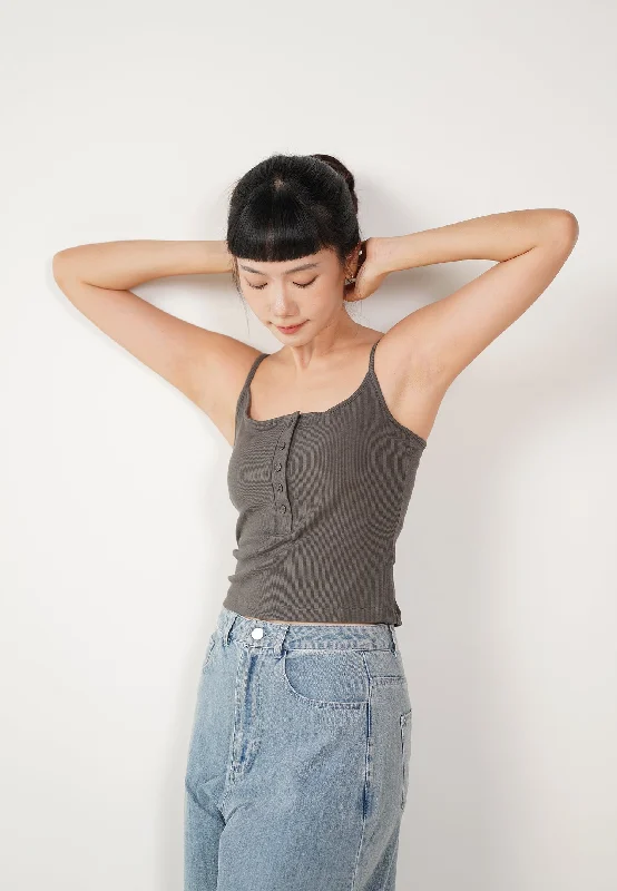 PADDED TANK TOP charcoal