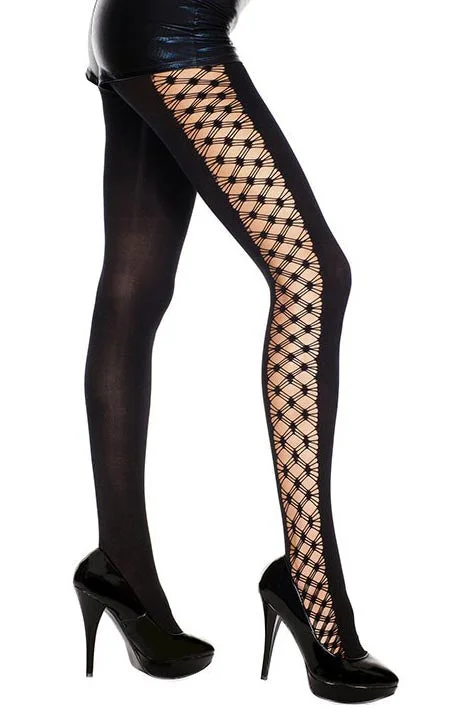 Music Legs Diamond Net Sides Tights