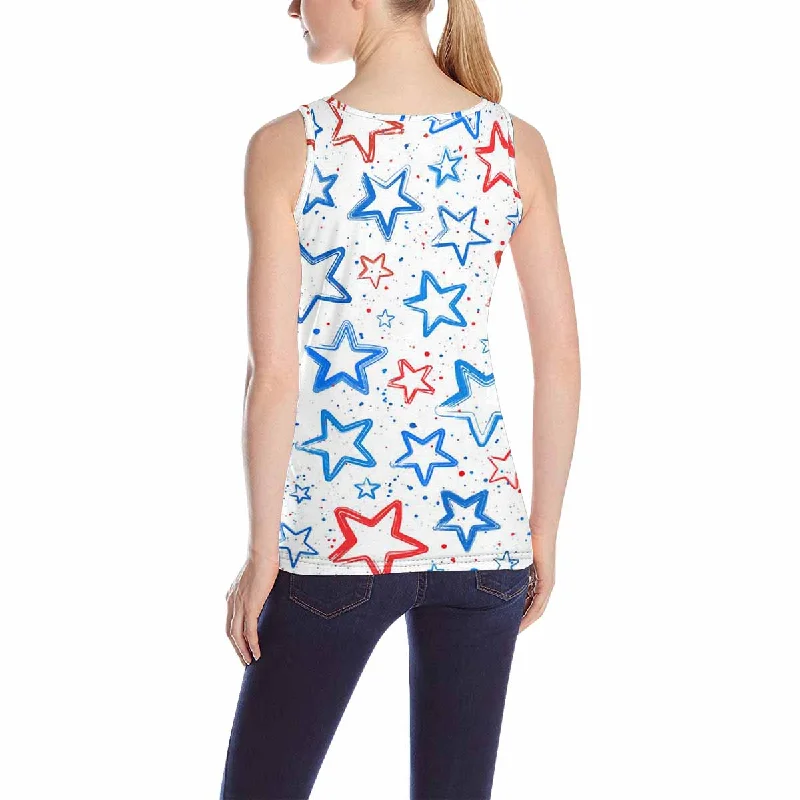 Womens Tank Tops print with colorful starts