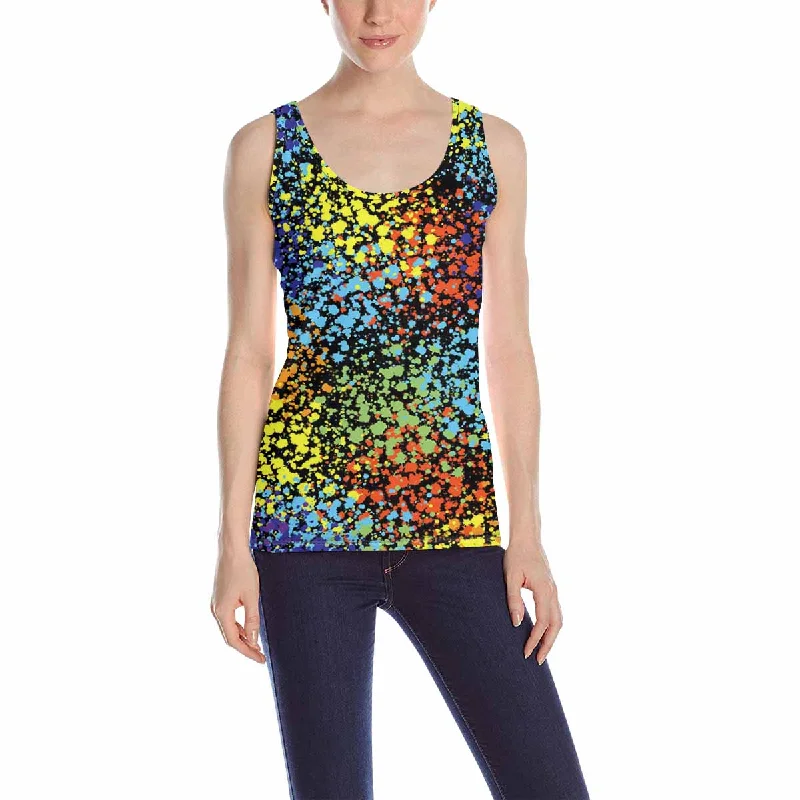 Womens Tank Tops print with colorful Spray paint