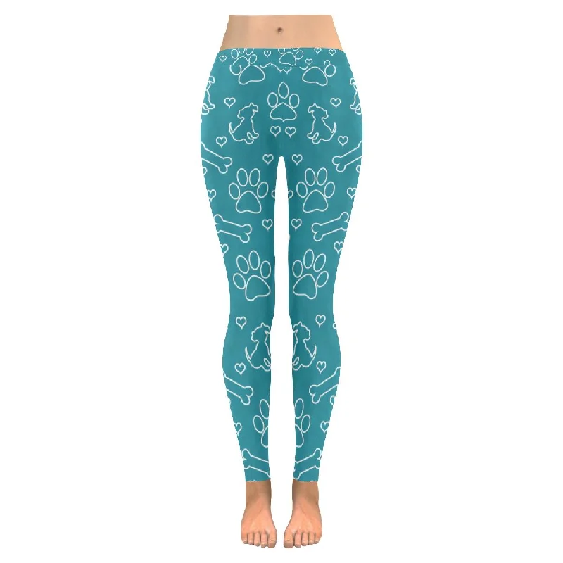 Womens Dog Paw Prints Bones print on yoga outdoor Leggings plus size:XXS-5XL