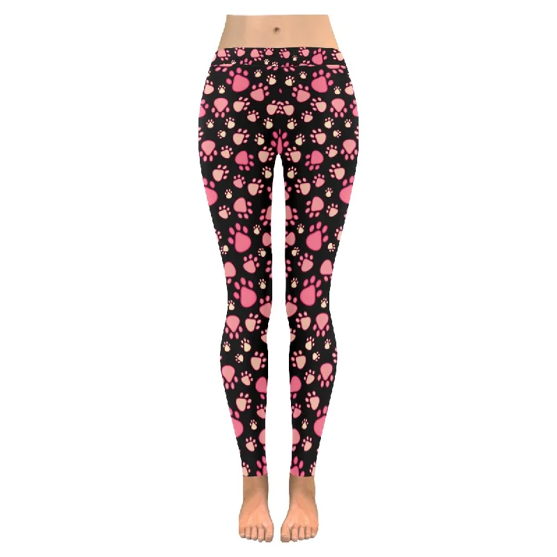 Zenzzle pink Pet paw print on women outdoor Leggings plus size:XXS-5XL