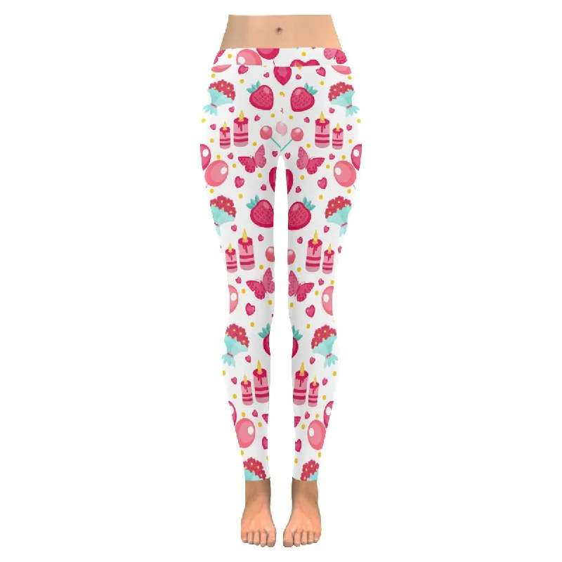 Zenzzle cute Valentines day print low rise womens outdoor leggings(XXS-5XL)