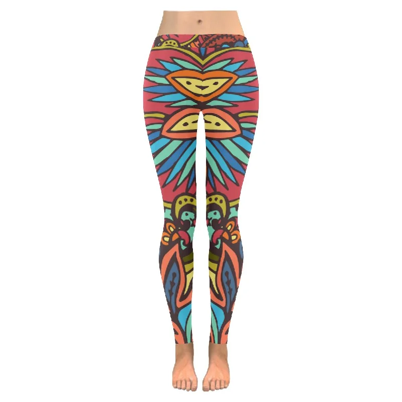 Zenzzle Tribal floral print on Women outdoor Leggings plus size:XXS-5XL