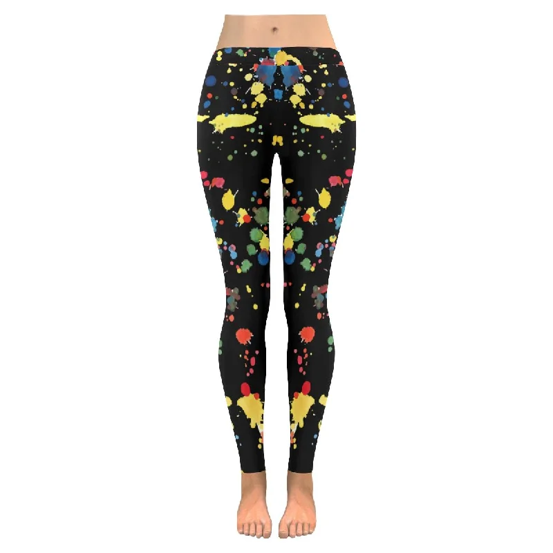 womens Blots print on Low Rise yoga outdoor running Leggings size XXS-5XL