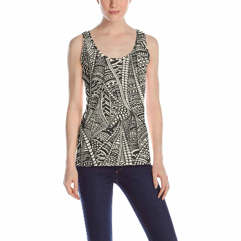 Women's Tank Top print with Abstract leaves pattern