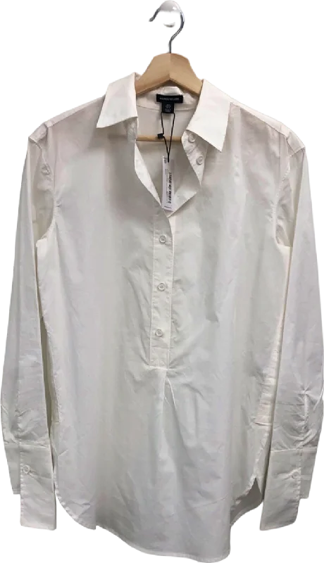 Karen Millen White The Tailored Cotton Poplin Woven Shirt UK 6