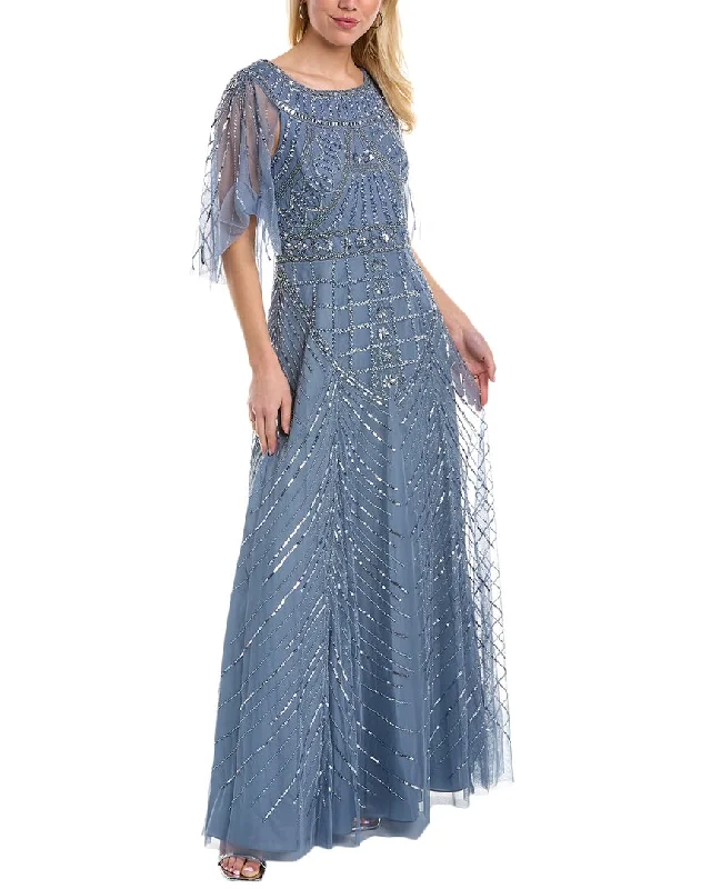 Aidan Mattox Beaded A-Line Gown