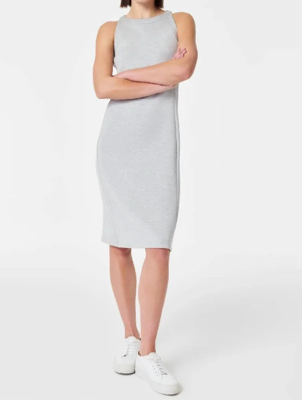 Airessentials Tank Midi Dress In Light Grey Heather