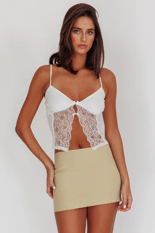 Erna Lace Babydoll Top White