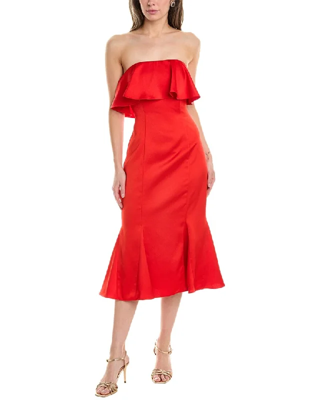 Liv Foster Crepe Satin Midi Dress