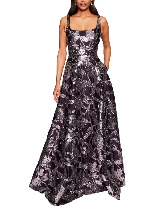 Marchesa Notte Square Neck Strapless Bal Long Gown