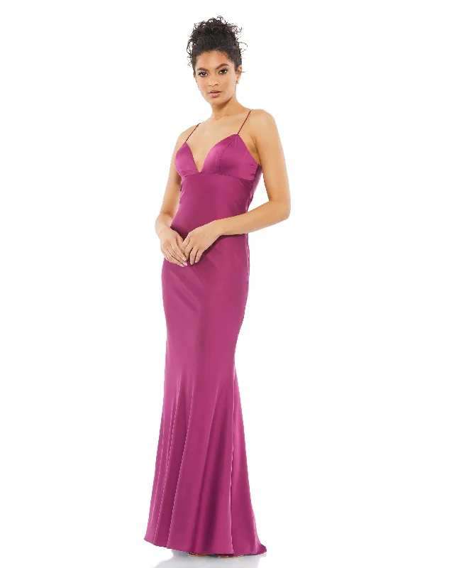 Sleeveless Charmeuse Empire Waist Gown