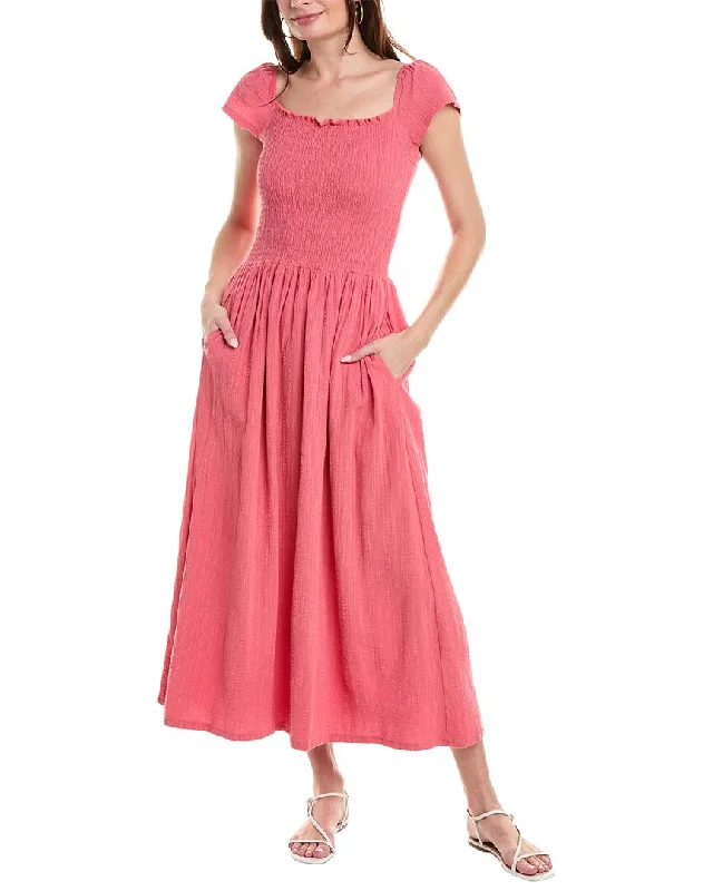 Splendid Tai Ruched Midi Dress