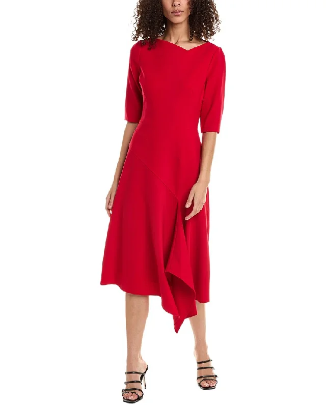 Teri Jon by Rickie Freeman Asymmetrical Midi Dress