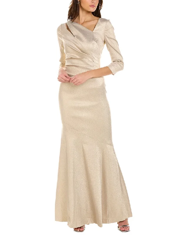 Teri Jon by Rickie Freeman Asymmetrical Neckline Gown