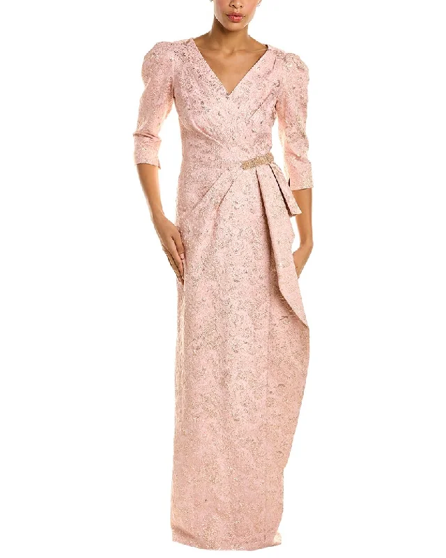 Teri Jon Surplice Column Gown