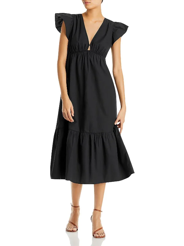 Womens Daytime Keyhole Midi Dress