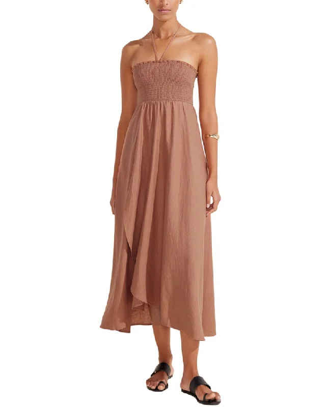 Auguste Lorenzo Linen-Blend Midi Dress