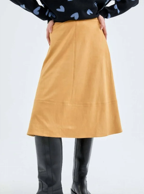 High-Waisted Midi Skirt In Yellow