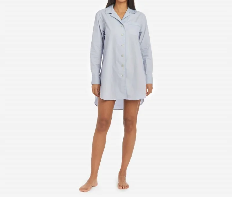 Halley Organic Cotton Night Shirt In Fresh Air